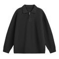 Men's Half-Zip Ribbed Knit Sweater Loose Casual Lapel Collar