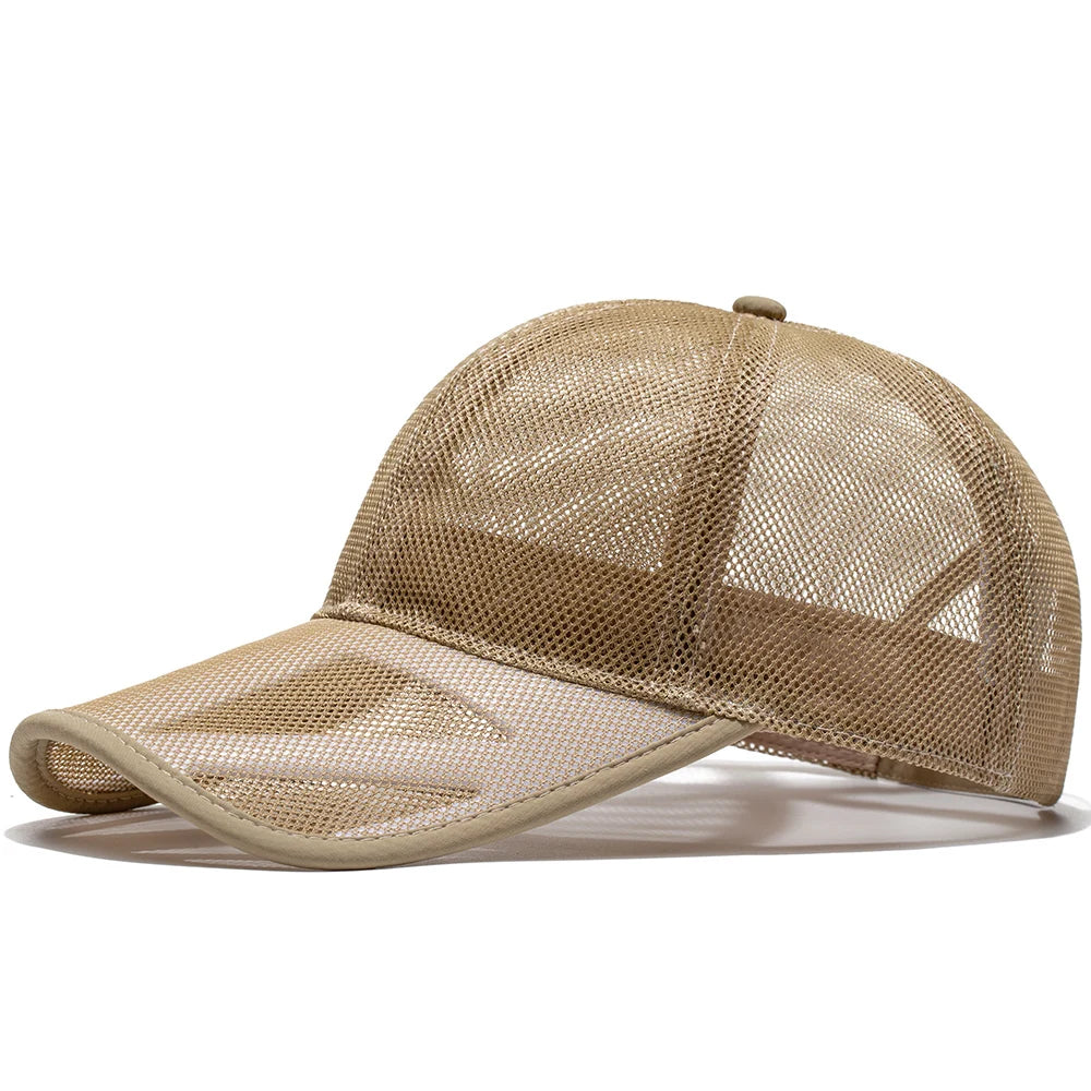 Unisex Big Size Full Mesh Breathable Summer Baseball Cap
