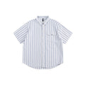 Men's Striped Short Sleeve Button-Down Shirt Loose Casual Workwear