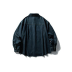 Men's Washed Long Sleeve Denim Casual Button-Down Shirt