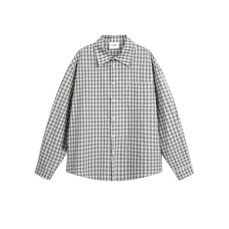 Men's Plaid Long Sleeve Button-Down Shirt