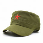 Green cap with a red star on a white background