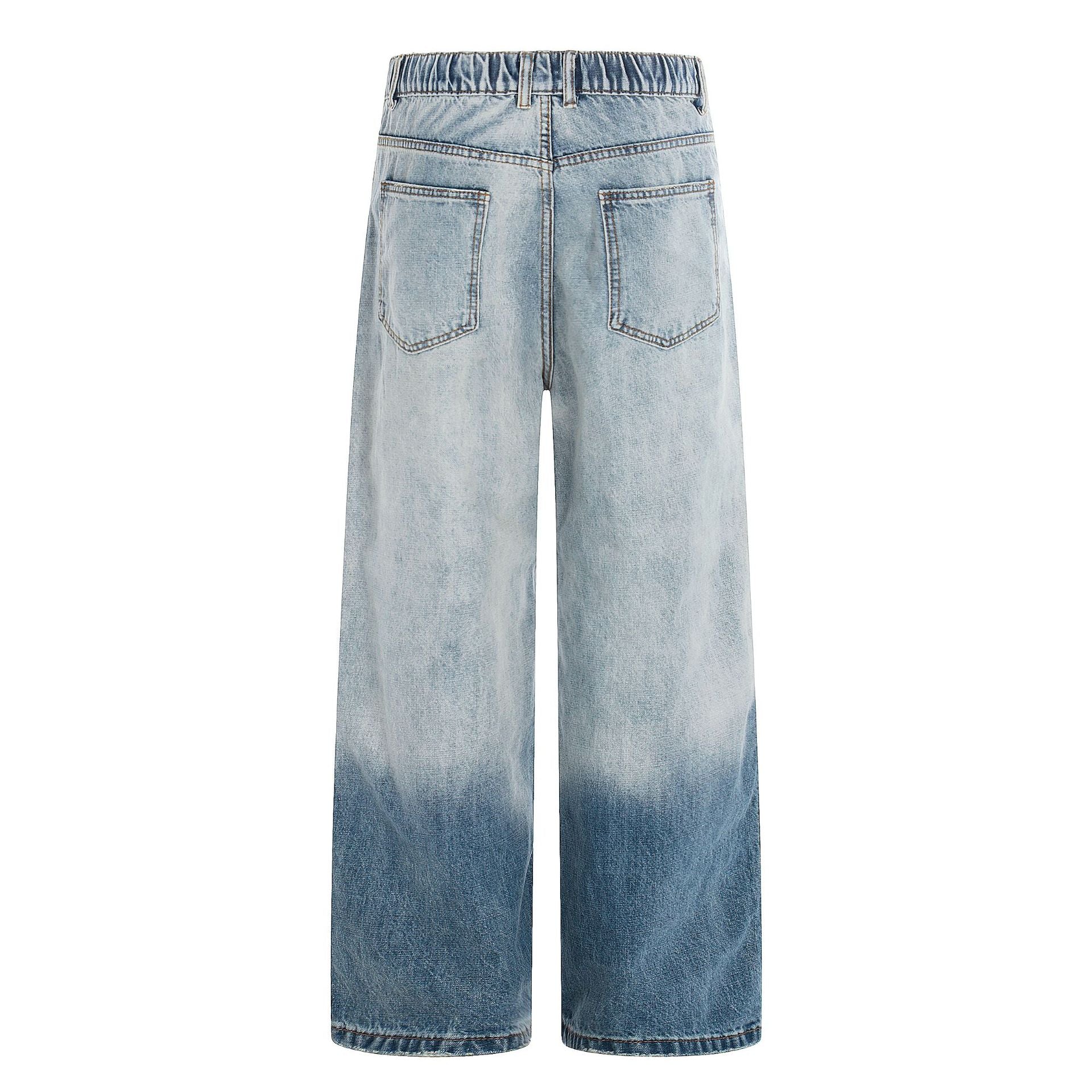 Men's Gradient Washed Wide-Leg Straight Loose Jeans