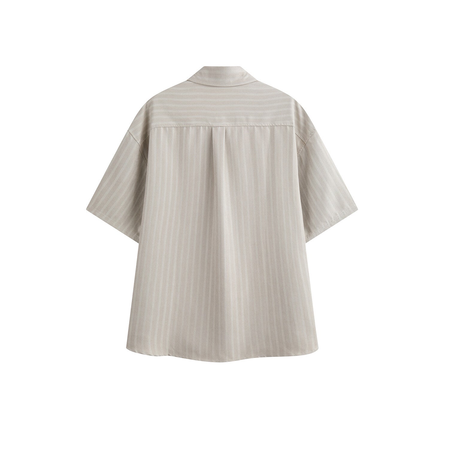 Men's Striped Short Sleeve Button-Down Shirt
