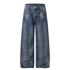 Men's Retro Wide-Leg Loose Fit Denim Jeans
