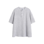 Men's Textured Henley Neck Short Sleeve T-Shirt