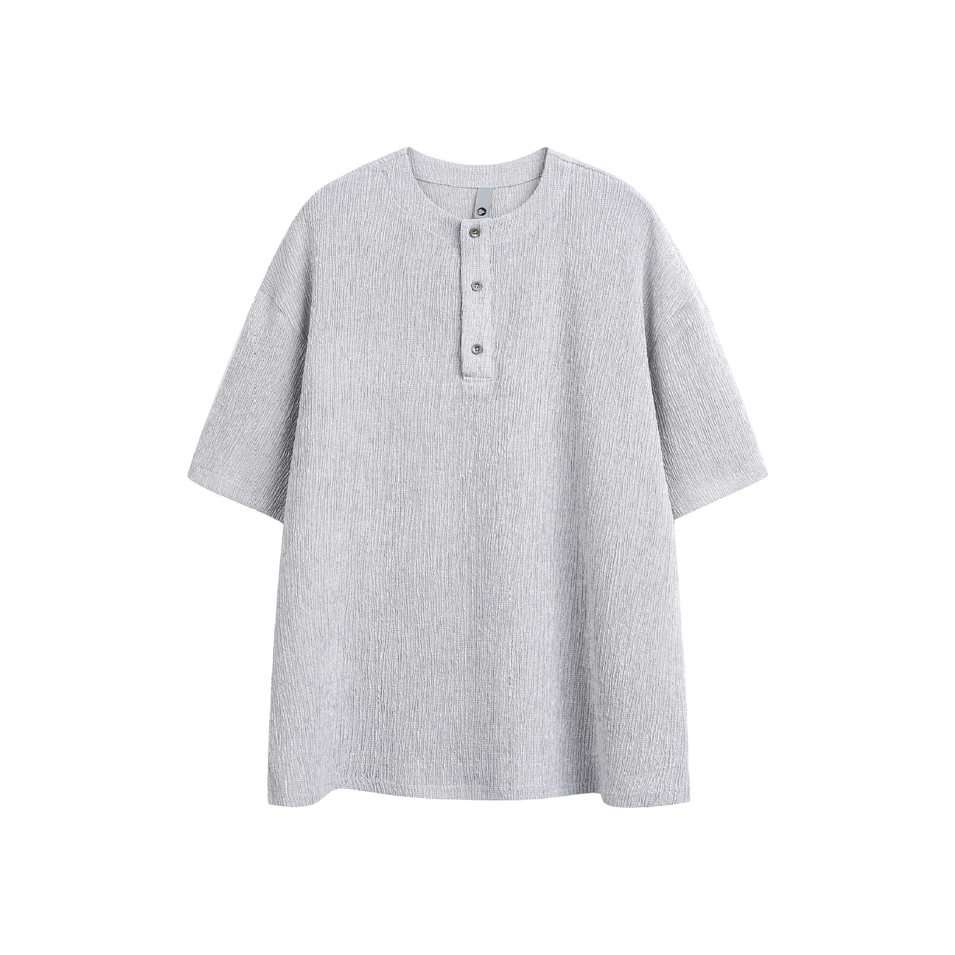 Men's Textured Henley Neck Short Sleeve T-Shirt