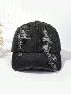 Men's Distressed Washed Denim Dad Cap