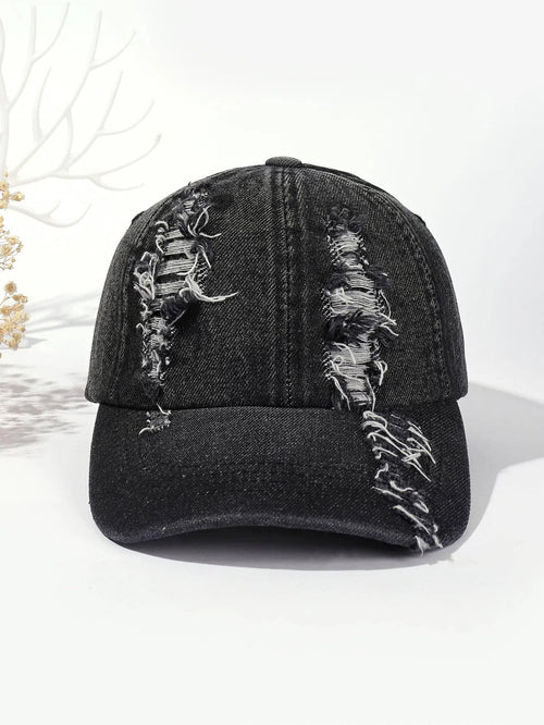 Men's Distressed Washed Denim Dad Cap