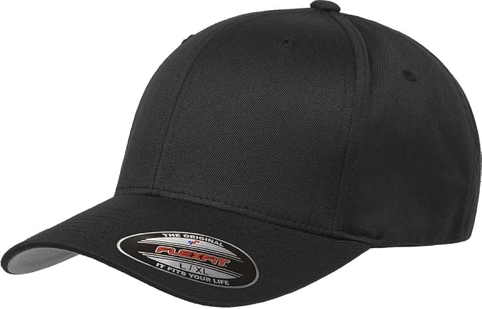 Men's Athletic Baseball Fitted Cap - Black