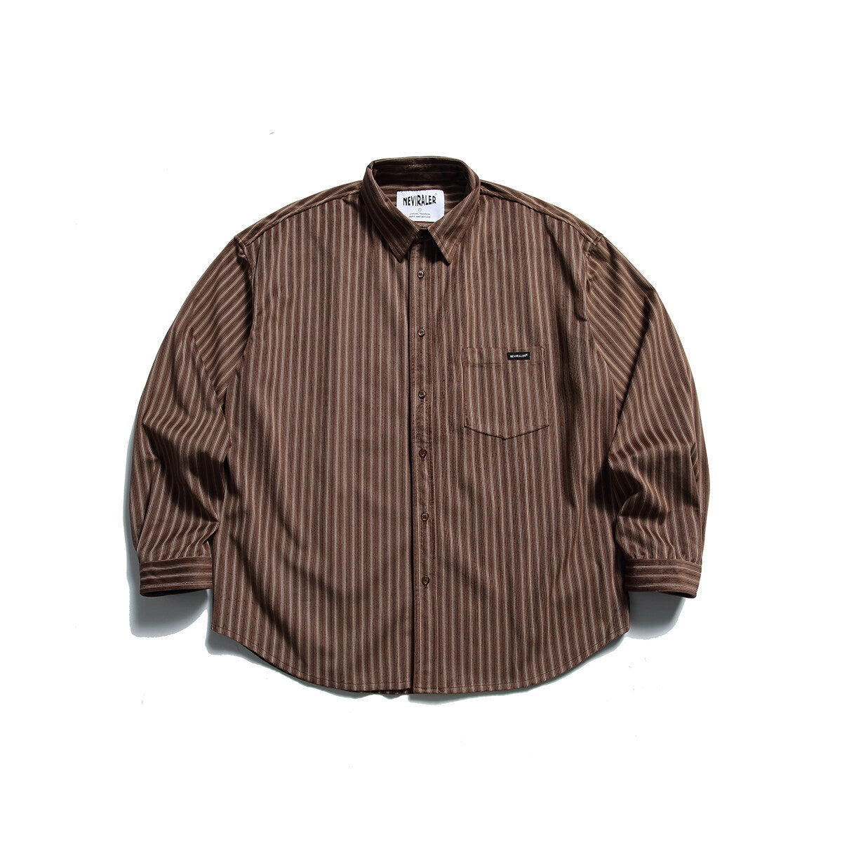Men's Striped Corduroy Long Sleeve Button-Down Shirt