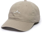 Mountain Embroidered Unstructured Cotton Dad Hat - Khaki