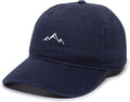 Mountain Embroidered Unstructured Cotton Dad Hat - Navy Blue