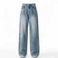Light blue jeans on a white background