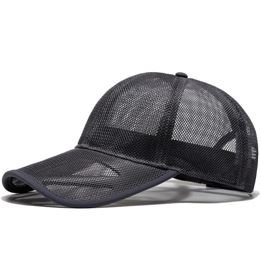 Unisex Big Size Full Mesh Breathable Summer Baseball Cap
