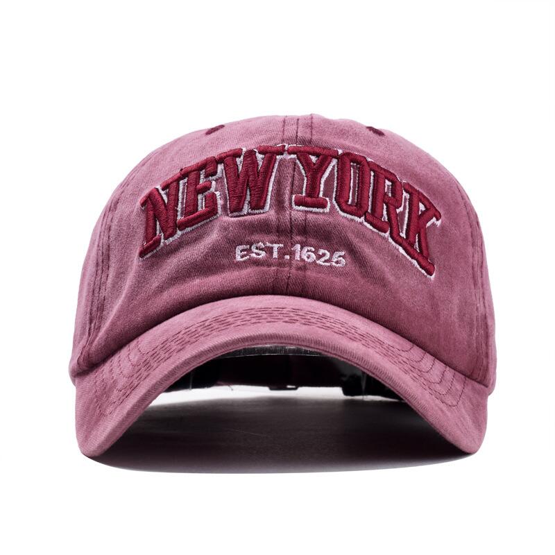 Unisex Vintage Washed Cotton New York Embroidery Baseball Cap
