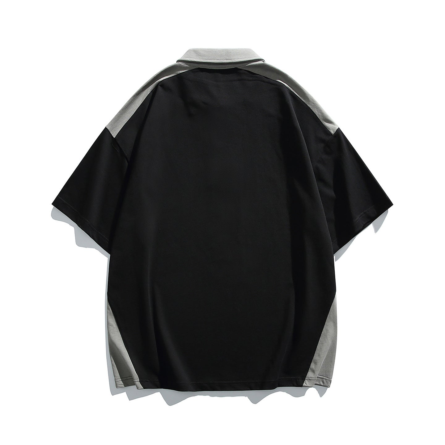 Men's Patchwork Color-Block Short Sleeve Polo Shirt