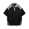 Men's Patchwork Color-Block Short Sleeve Polo Shirt