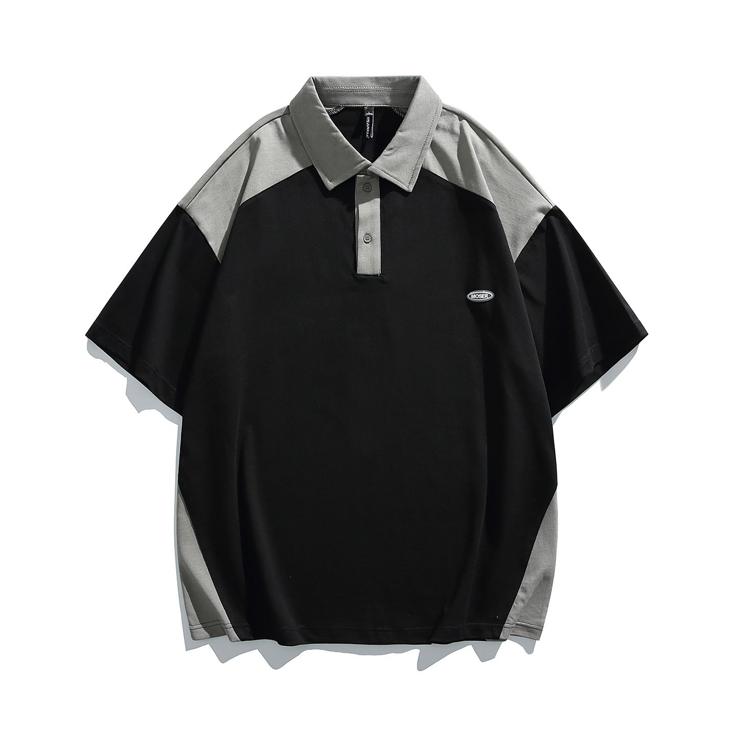 Men's Patchwork Color-Block Short Sleeve Polo Shirt