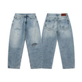 Men's Distressed Loose Straight Tapered Denim Jeans