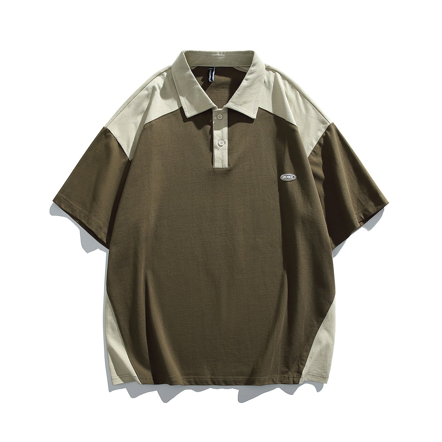 Men's Patchwork Color-Block Short Sleeve Polo Shirt
