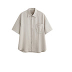 Men's Striped Short Sleeve Casual Button-Down Shirt