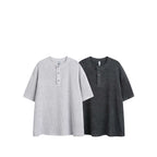Men's Textured Henley Neck Short Sleeve T-Shirt