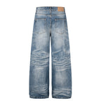 Men's Washed Wide-Leg Loose Fit Denim Jeans
