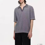 Men's Knitted Cotton Short Sleeve Polo Shirt