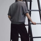 Men's Knitted Cotton Short Sleeve Polo Shirt