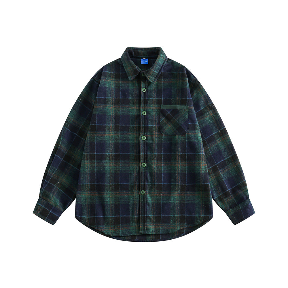 Men's Plaid Long Sleeve Button-Down Shirt