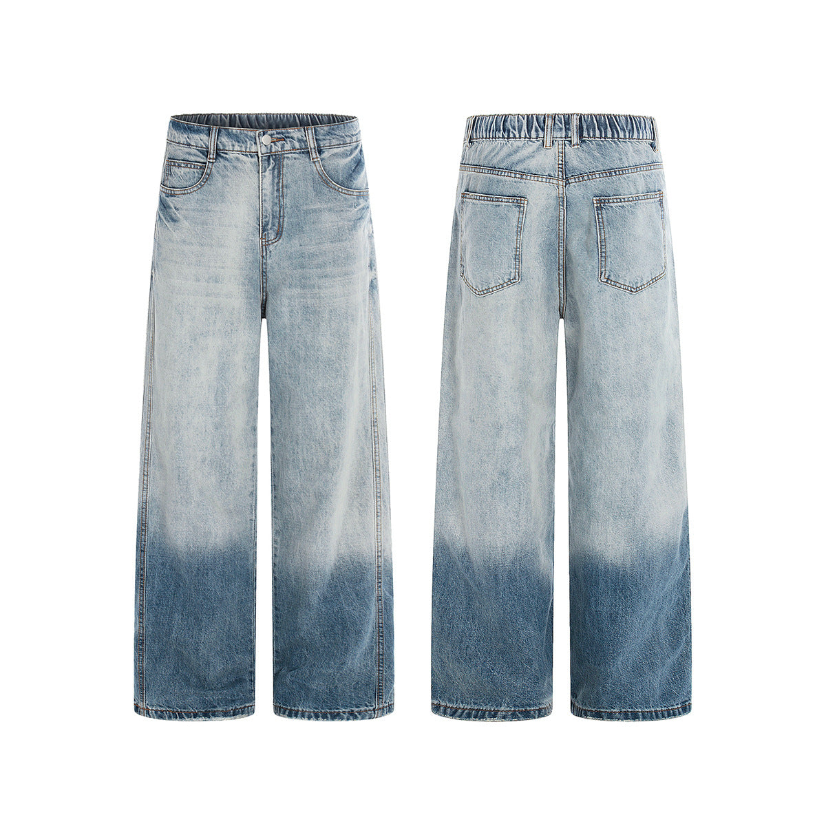 Men's Gradient Washed Wide-Leg Straight Loose Jeans