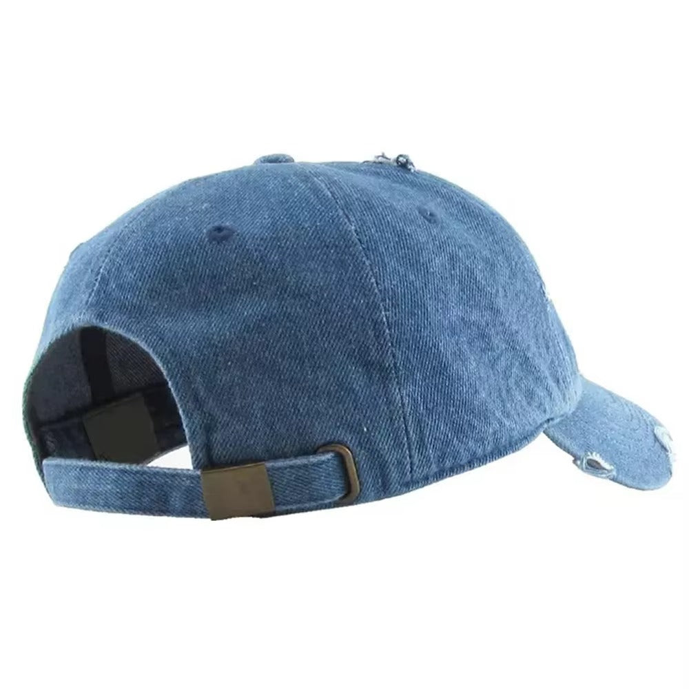 Distressed Denim Baseball Cap