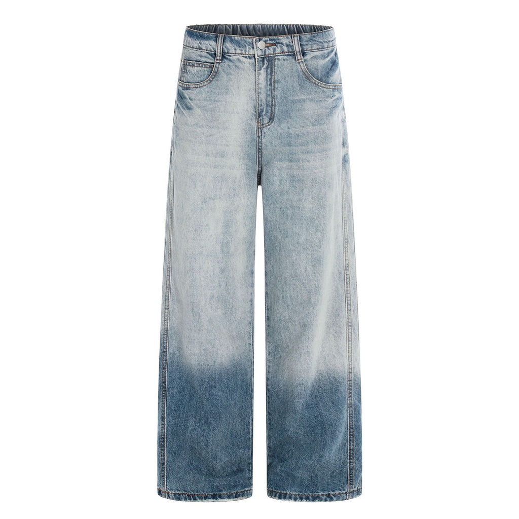 Men's Gradient Washed Wide-Leg Straight Loose Jeans