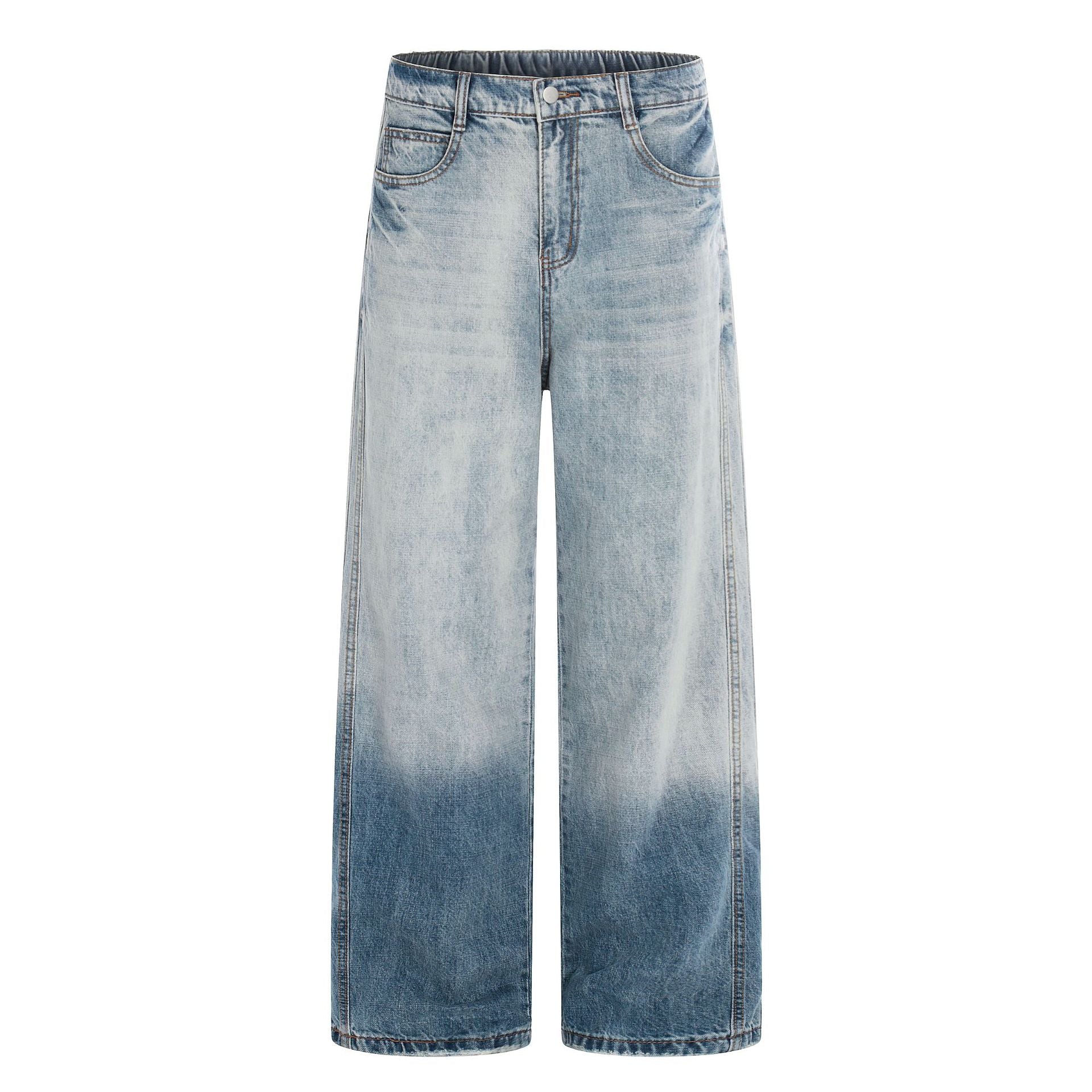 Men's Gradient Washed Wide-Leg Straight Loose Jeans