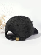 Men's Distressed Washed Denim Dad Cap