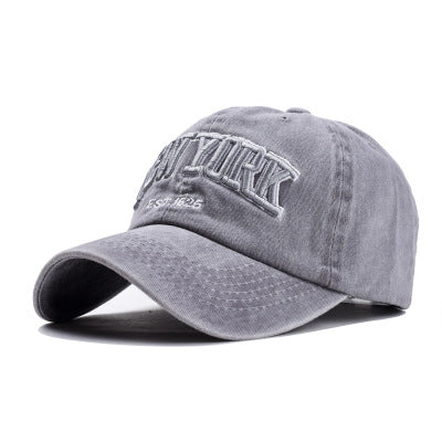 Unisex Vintage Washed Cotton New York Embroidery Baseball Cap