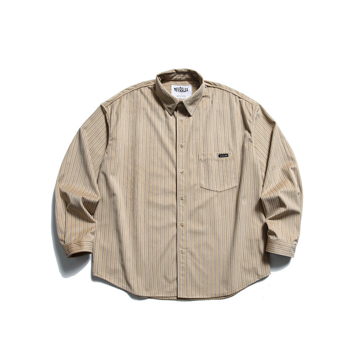 Men's Striped Corduroy Long Sleeve Button-Down Shirt