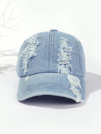 Men's Distressed Washed Denim Dad Cap