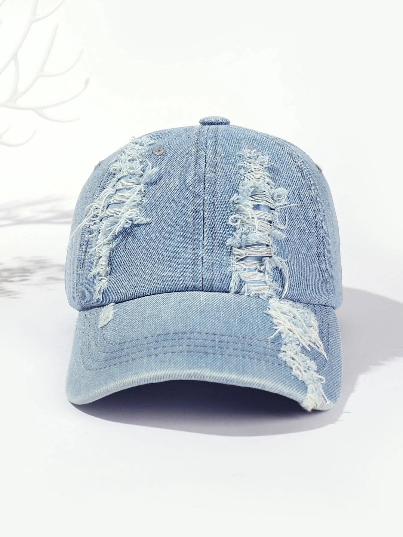 Unisex Distressed Washed Denim Baseball Cap