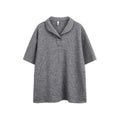 Men's Textured Knit Shawl Collar Short Sleeve Polo Shirt