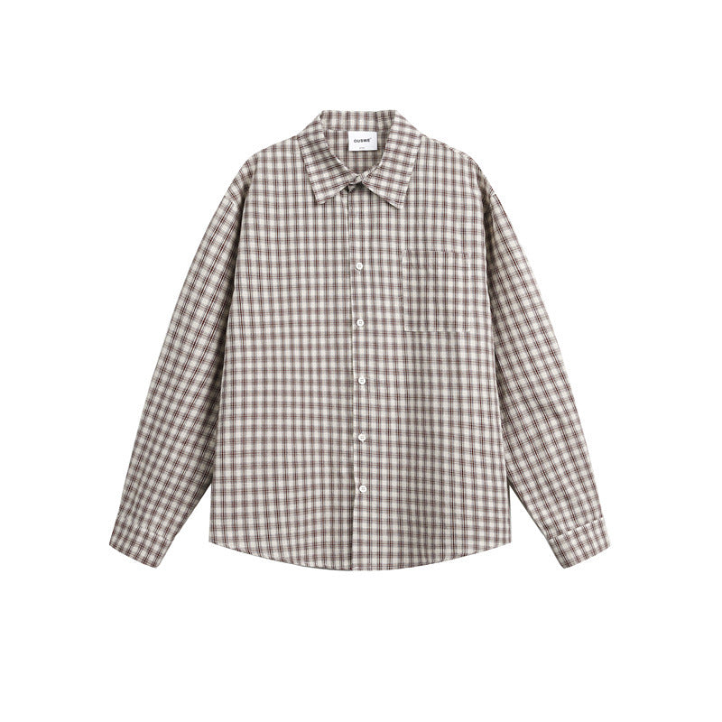 Men's Plaid Long Sleeve Button-Down Shirt