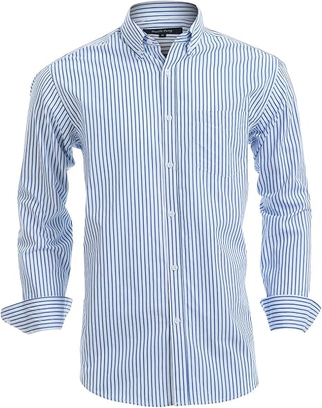 Men's Long Sleeve Striped Button Down Shirt