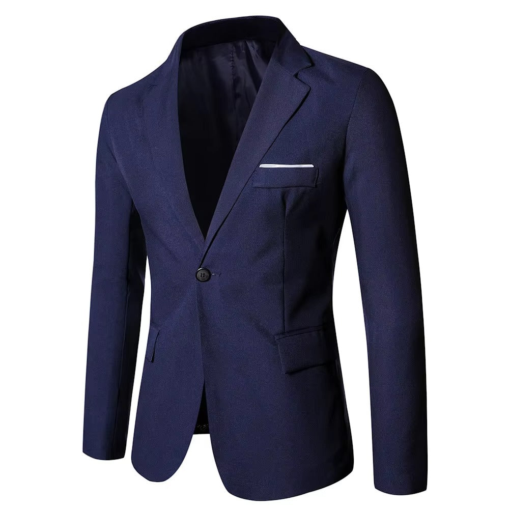 Men's Single-Breasted Polyester Suit