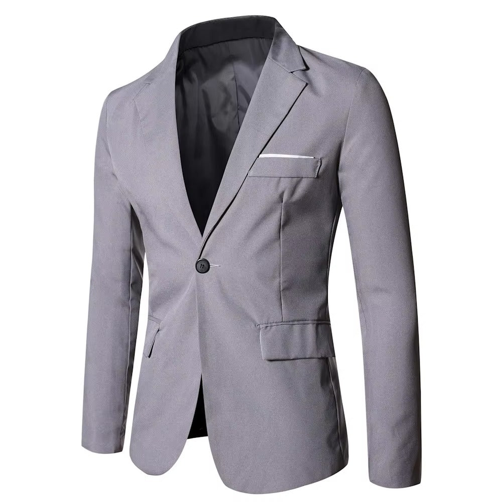 Men's Single-Breasted Polyester Suit