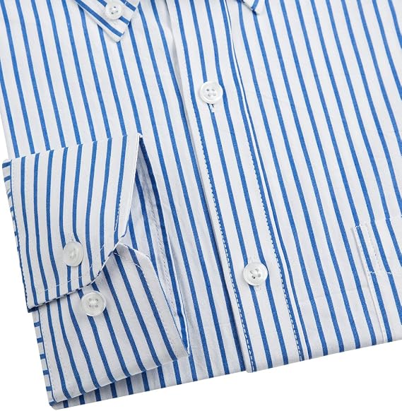 Men's Long Sleeve Striped Button Down Shirt
