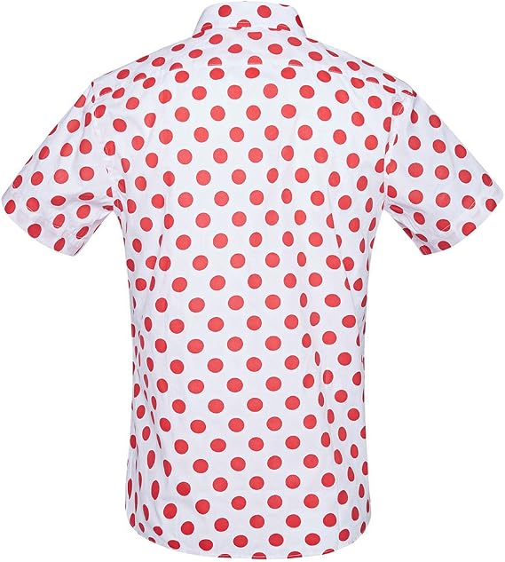 Men's Short Sleeve Casual Print Shirt - Red