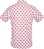 Men's Short Sleeve Casual Print Shirt - Red