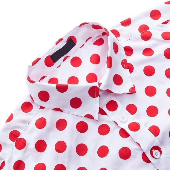 Men's Short Sleeve Casual Print Shirt - Red